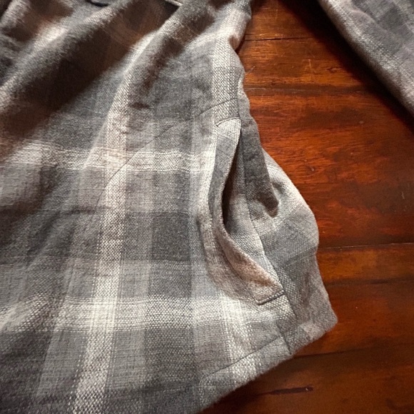 Prana Finnegan Top Shirt Womens Small Gray Shacket Snap Button Jacket Flannel - Picture 4 of 8